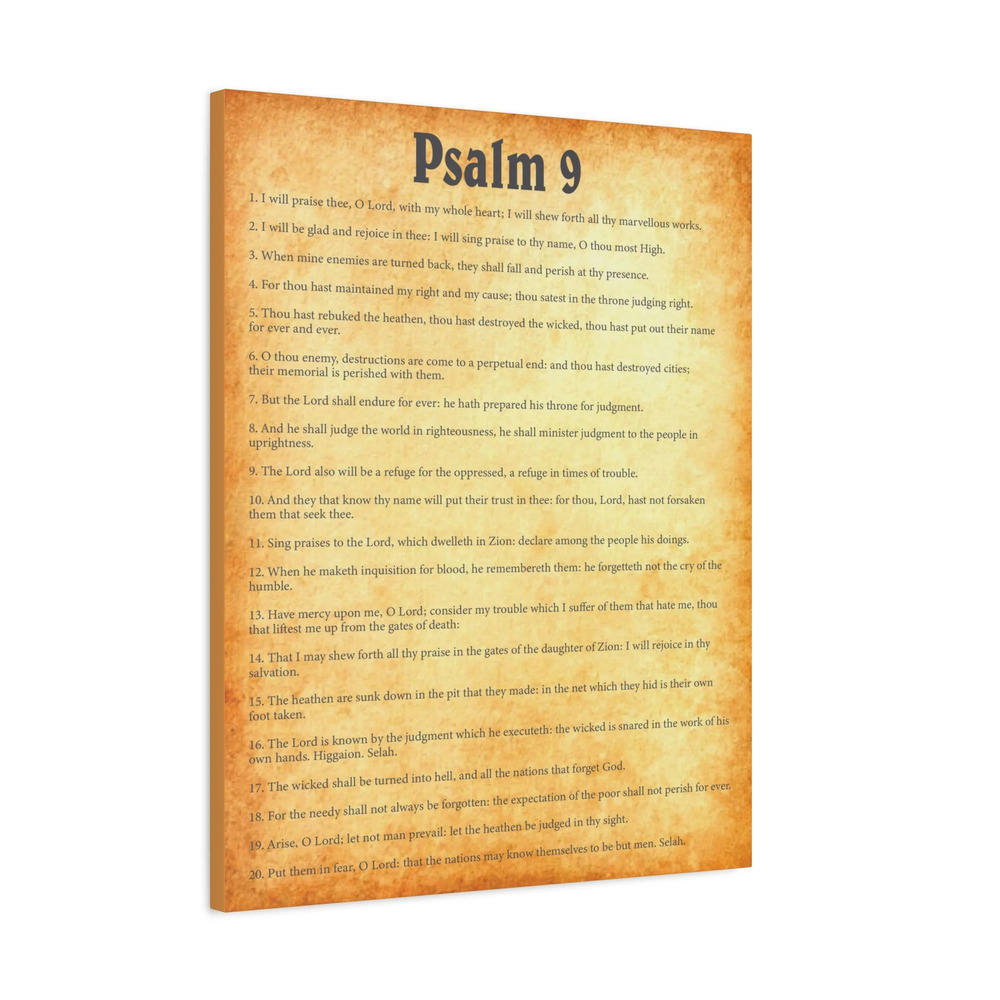 Scripture Walls Psalm 9 Gold Bible Chapter Canvas Christian Wall Art